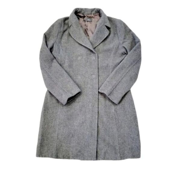 Mango MNG Wool Double Breasted Magnetic Closure Pea Coat in Gray Size M - Picture 6 of 12